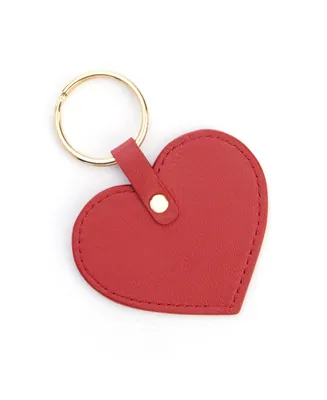 Royce New York Heart Shaped Leather Key Fob