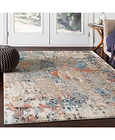 Livabliss Pune Pun-2302 Teal 2'7" x 10'3" Runner Area Rug