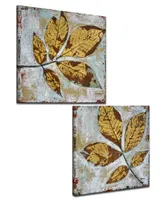 Ready2HangArt 'Gilded Fall Leaves' Canvas Wall Art, 30x30"