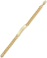 Cuban Chain Id Bracelet 14k Gold-Plated Sterling Silver or