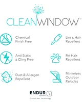 Clean Window Textured Slub Stripe Anti-Dust Curtain Panel, 52" x 63"
