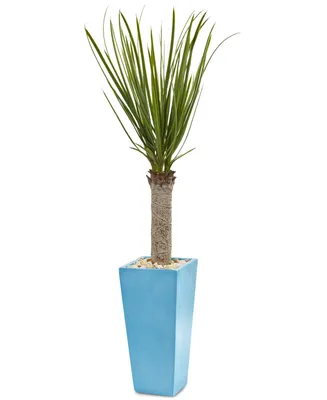 Nearly Natural 4' Yucca Artificial Tree in Turquoise Planter