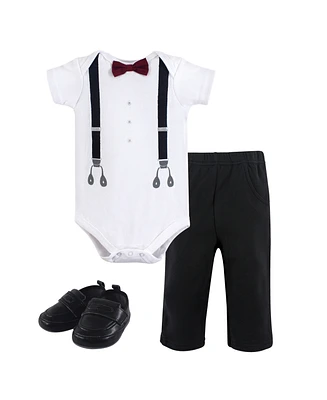 Little Treasure Baby Boys Treasure Baby Cotton Bodysuit, Pant and Shoe 3pc Set