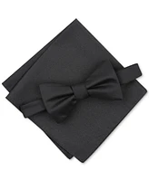 Alfani Men's Solid Texture Pocket Square and Bowtie