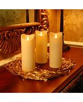 Lumabase 9" Cream Battery Operated Led Candle with Moving Flame