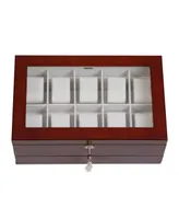 Mele & Co. Christo Glass Top Wooden Watch Box