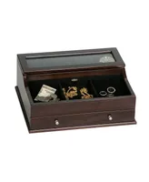 Mele & Co. Hampden Men's Glass Top Wooden Dresser Top Valet