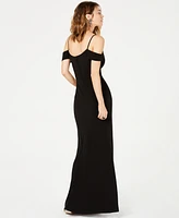 City Studios Juniors' Off-The-Shoulder Gown