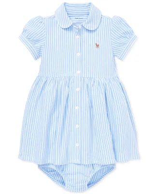 Polo Ralph Lauren Baby Girls Striped Knit Oxford Dress