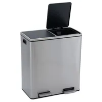 Household Essentials Stainless Steel 30L Maxwell Recycle and Trash Step Bin