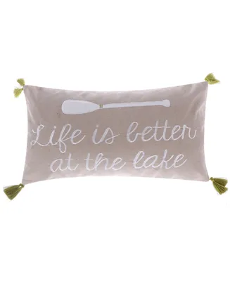 Levtex Life Is Better At The Lake Decorative Pillow, 12" x 24"