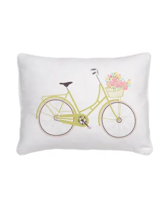 Levtex Vintage Rose Bicycle Decorative Pillow, 14" x 18"