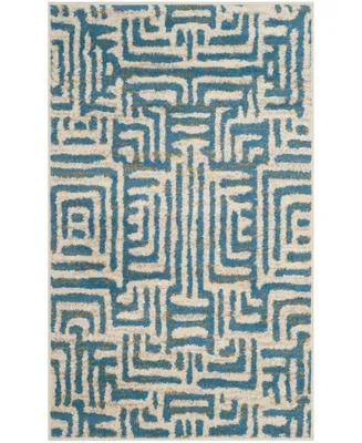 Safavieh Amsterdam AMS106 Ivory and Light Blue 3' x 5' Outdoor Area Rug
