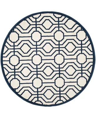 Safavieh Amherst AMT416 Ivory and Navy 7' x 7' Round Area Rug