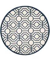 Safavieh Amherst AMT416 Ivory and Navy 7' x 7' Round Area Rug