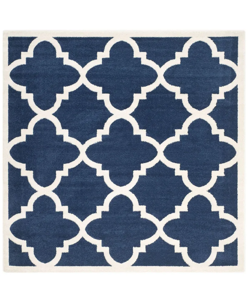 Safavieh Amherst AMT423 Navy and Beige 7' x 7' Square Area Rug