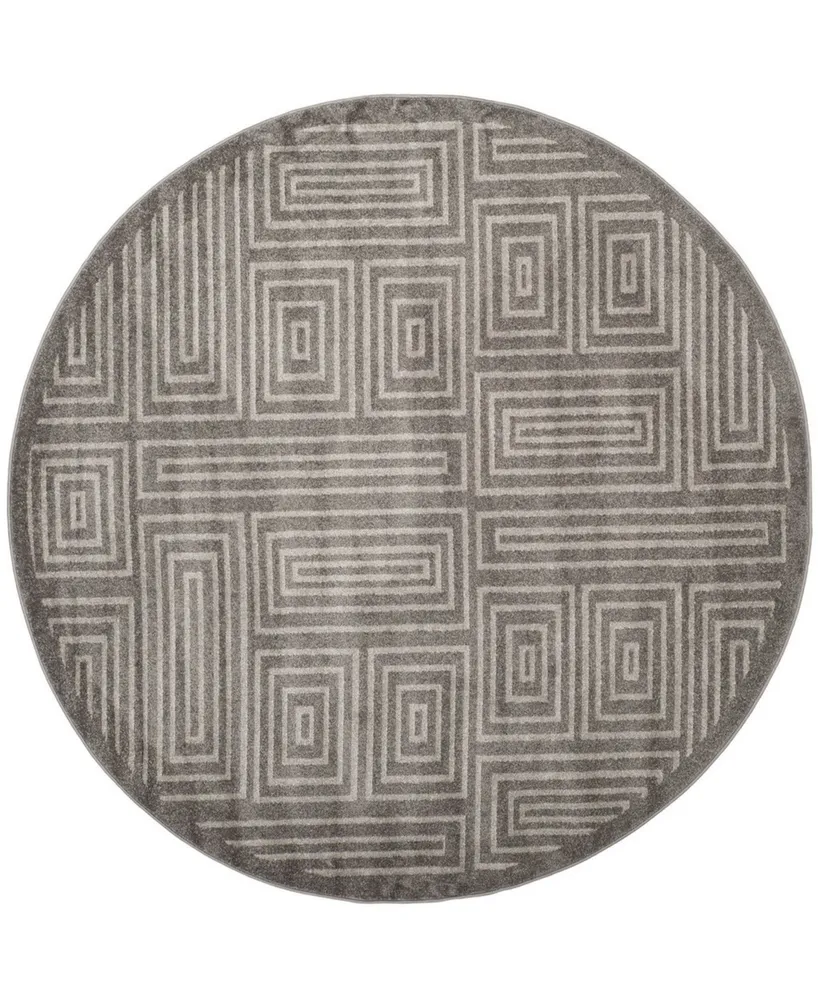 Safavieh Amherst AMT430 Gray and Ivory 7' x 7' Round Area Rug