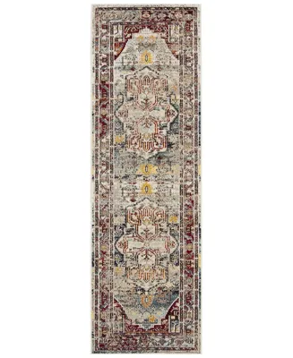 Safavieh Crystal CRS503 Light Blue and Red 2'2" x 7' Runner Area Rug