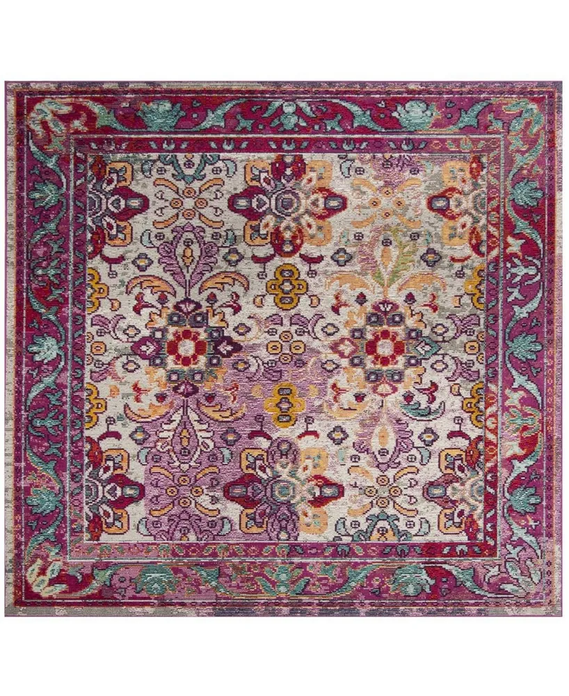 Safavieh Crystal CRS506 Light Blue and Fuchsia 7' x 7' Square Area Rug