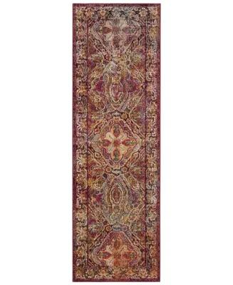 Safavieh Crystal CRS516 Fuchsia and Light Blue 2'2" x 7' Runner Area Rug