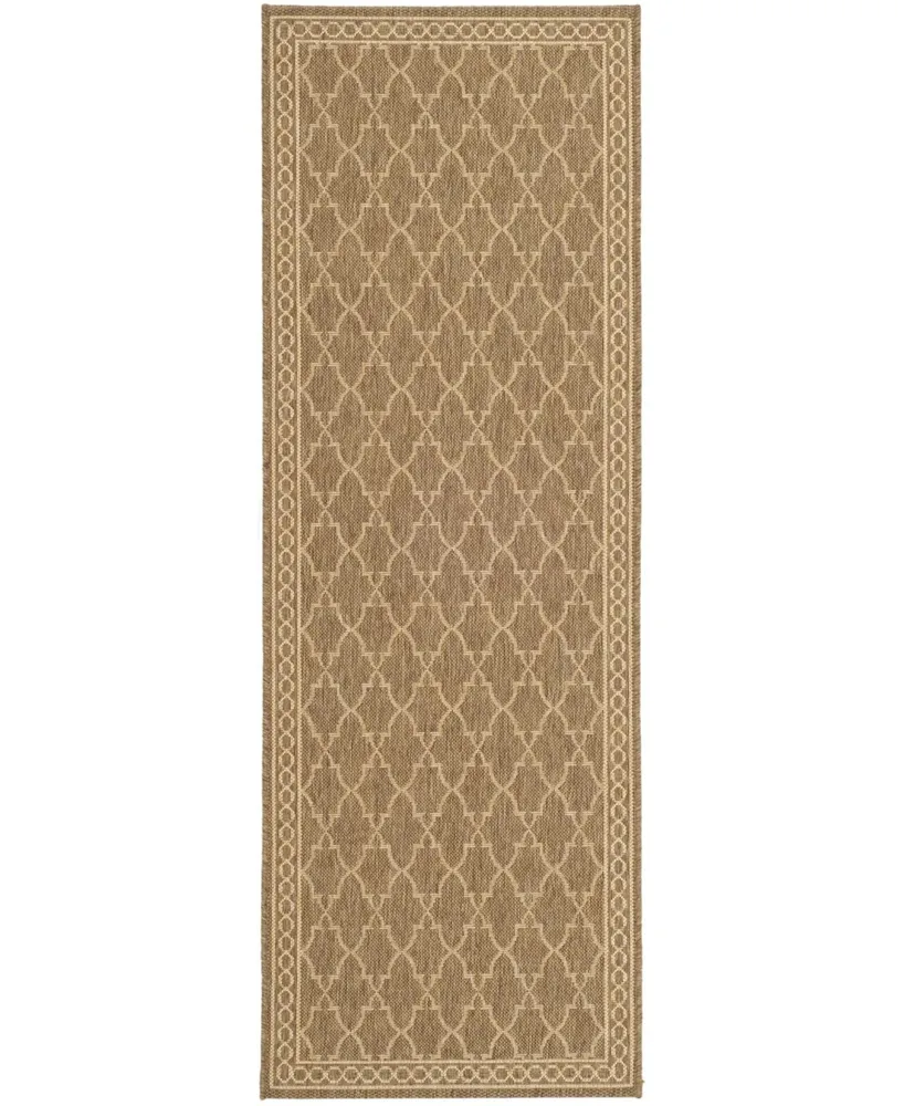 Safavieh Courtyard CY5142 Dark Beige and Beige 2'3" x 6'7" Runner Outdoor Area Rug