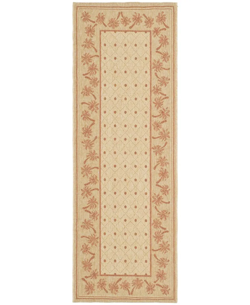 Safavieh Courtyard CY5148 Ivory and Rust 2'3" x 6'7" Sisal Weave Runner Outdoor Area Rug