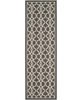 Safavieh Courtyard CY6071 Black and Beige 2'7" x 8'2" Runner Outdoor Area Rug