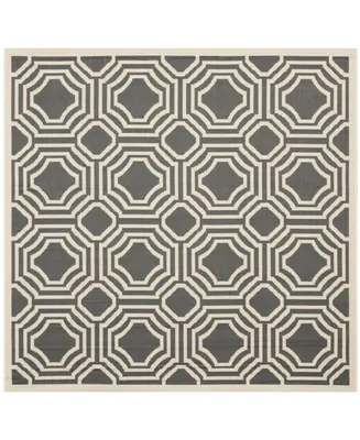 Safavieh Courtyard CY6112 Anthracite and Beige 5'3" x 5'3" Square Outdoor Area Rug