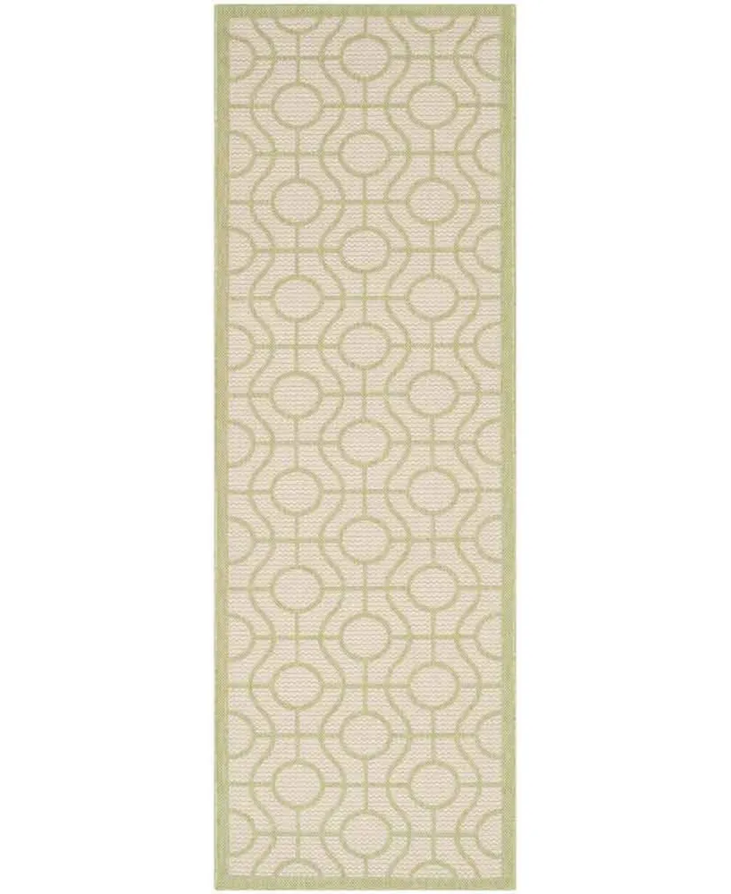 Safavieh Courtyard CY6115 Beige and Sweet Pea 2'3" x 6'7" Sisal Weave Runner Outdoor Area Rug