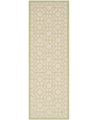 Safavieh Courtyard CY6115 Beige and Sweet Pea 2'3" x 6'7" Sisal Weave Runner Outdoor Area Rug