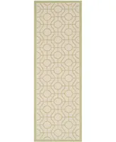 Safavieh Courtyard CY6115 Beige and Sweet Pea 2'3" x 6'7" Sisal Weave Runner Outdoor Area Rug