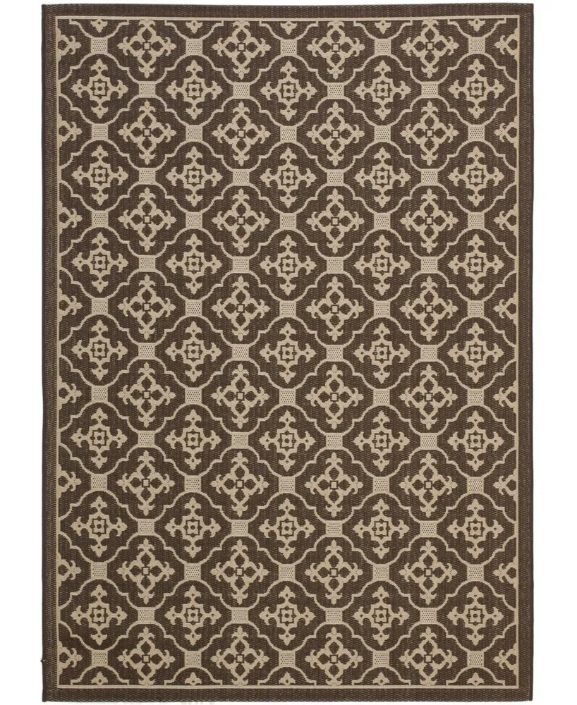 Safavieh Courtyard CY6564 Chocolate and Cream 5'3" x 7'7" Outdoor Area Rug