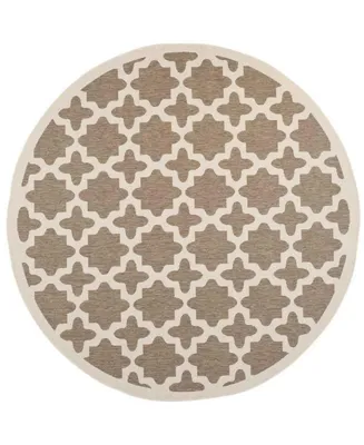 Safavieh Courtyard CY6913 and Bone 7'10" x 7'10" Sisal Weave Round Outdoor Area Rug