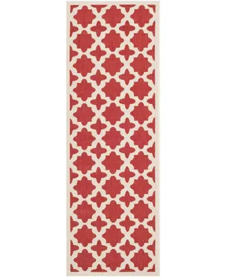 Safavieh Courtyard CY6913 Red and Bone 2'3" x 6'7" Sisal Weave Runner Outdoor Area Rug