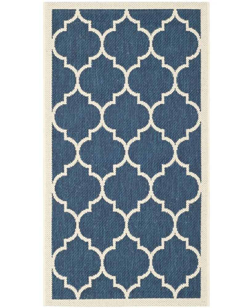 Safavieh Courtyard CY6914 Navy and Beige 2' x 3'7" Sisal Weave Outdoor Area Rug