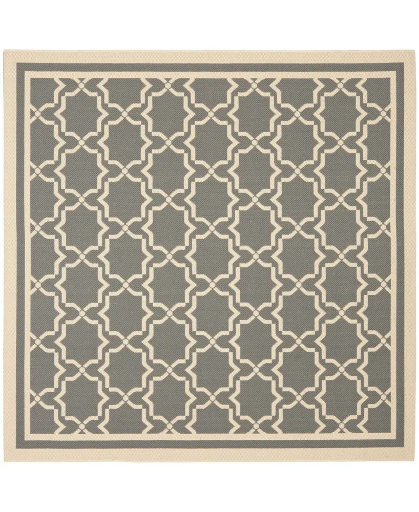 Safavieh Courtyard CY6916 Anthracite and Beige 6'7" x 6'7" Square Outdoor Area Rug