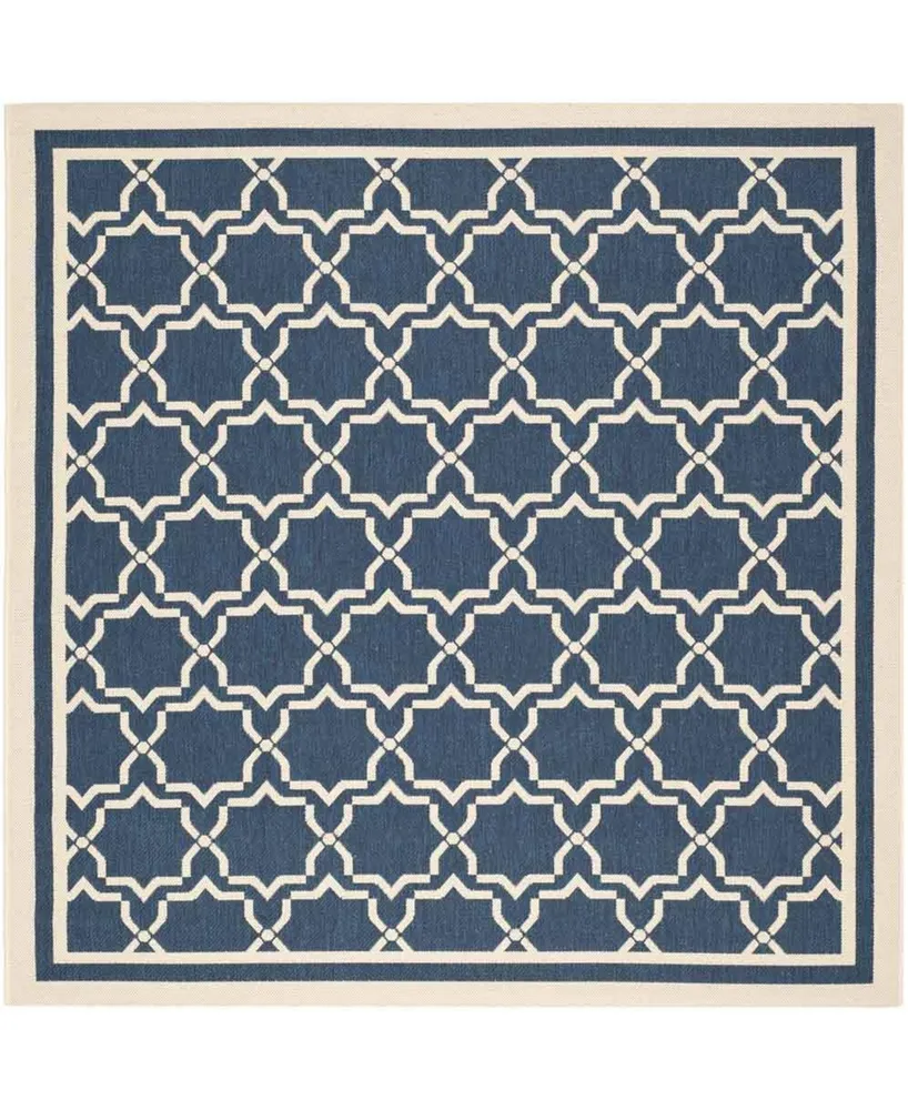 Safavieh Courtyard CY6916 Navy and Beige 6'7" x 6'7" Sisal Weave Square Outdoor Area Rug