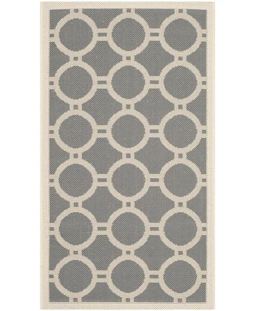 Safavieh Courtyard CY6924 Anthracite and Beige 2' x 3'7" Sisal Weave Outdoor Area Rug