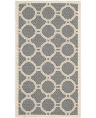 Safavieh Courtyard CY6924 Anthracite and Beige 2' x 3'7" Sisal Weave Outdoor Area Rug