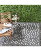 Safavieh Courtyard CY6926 Anthracite and Beige 5'3" x 7'7" Sisal Weave Outdoor Area Rug