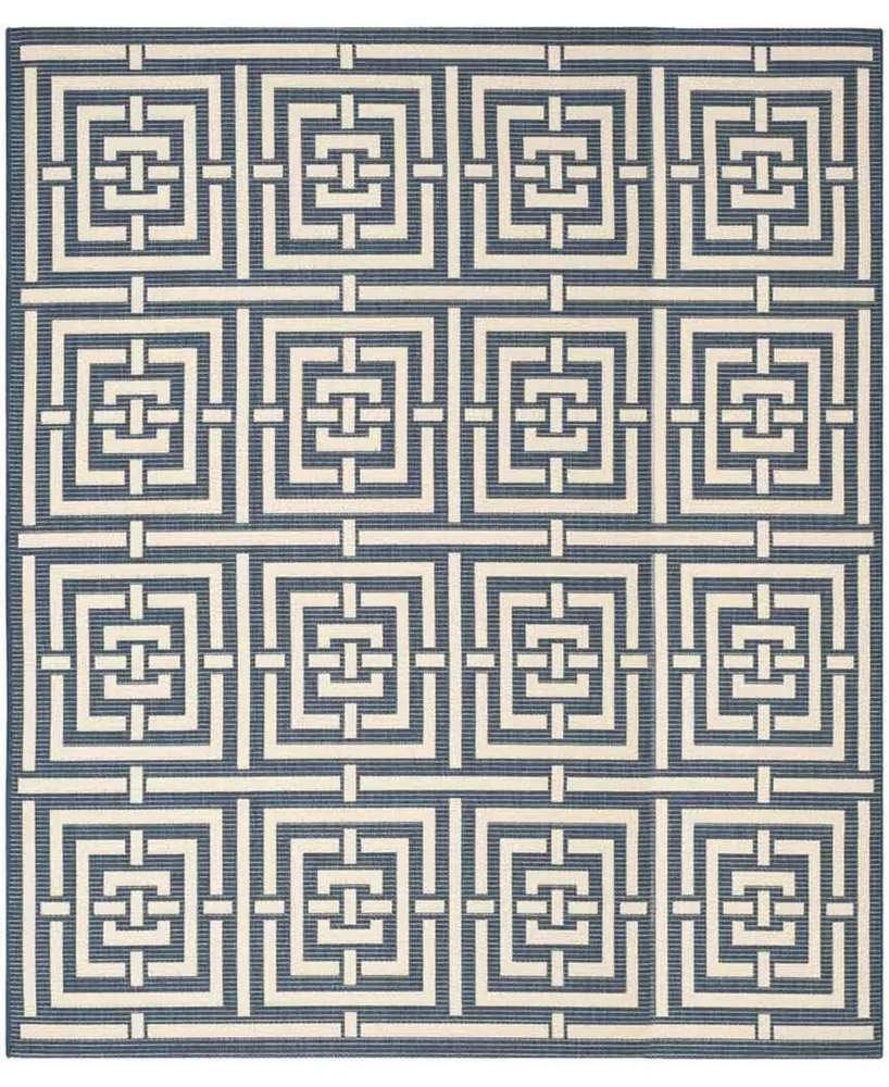 Safavieh Courtyard CY6937 Navy and Beige 8' x 11' Sisal Weave Outdoor Area Rug