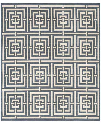 Safavieh Courtyard CY6937 Navy and Beige 8' x 11' Sisal Weave Outdoor Area Rug