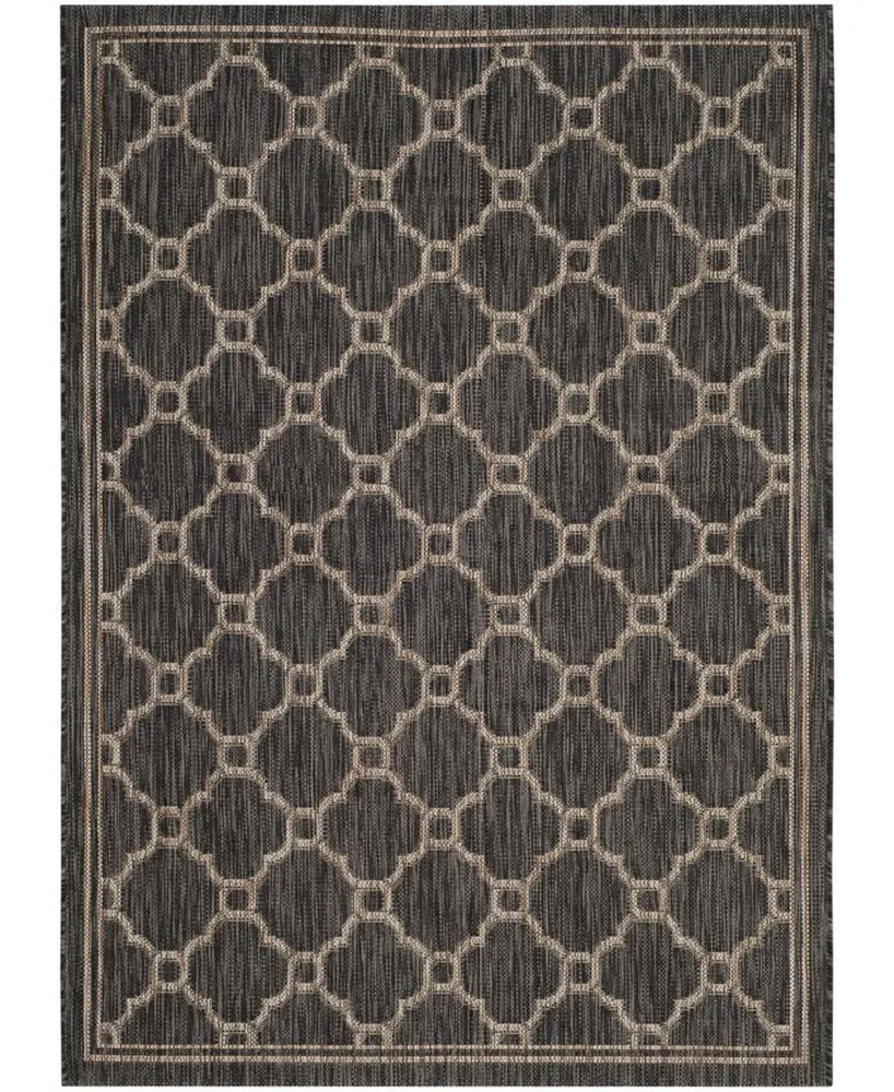 Safavieh Courtyard CY8471 Natural and Black 4' x 5'7" Outdoor Area Rug