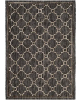 Safavieh Courtyard CY8471 Natural and Black 4' x 5'7" Outdoor Area Rug