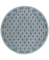 Safavieh Courtyard CY8531 Navy and Aqua 6'7" x 6'7" Round Outdoor Area Rug