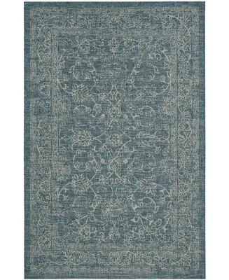 Safavieh Courtyard CY8680 Turquoise 5'3" x 7'7" Sisal Weave Outdoor Area Rug