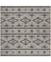 Safavieh Courtyard CY8863 Gray and Navy 6'7" x 6'7" Square Outdoor Area Rug