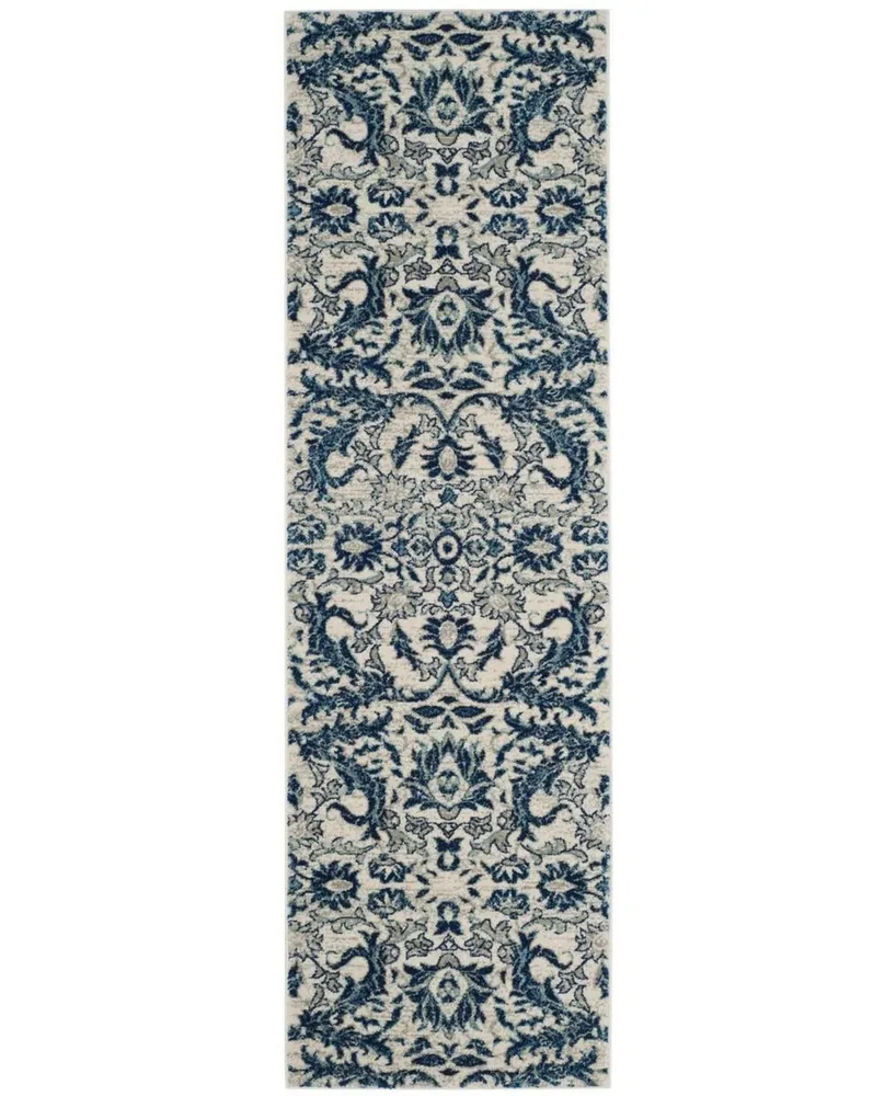 Safavieh Evoke EVK238 Ivory and Blue 2'2" x 7' Runner Area Rug