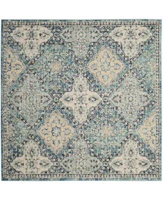 Safavieh Evoke EVK274 Light Blue and Ivory 5'1" x 5'1" Square Area Rug