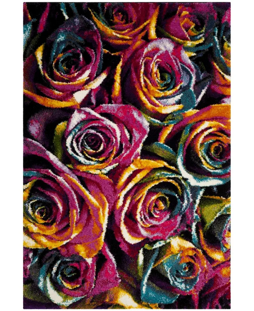 Safavieh Fiesta FSG366 Fuchsia and Multi 5'1" x 7'6" Area Rug